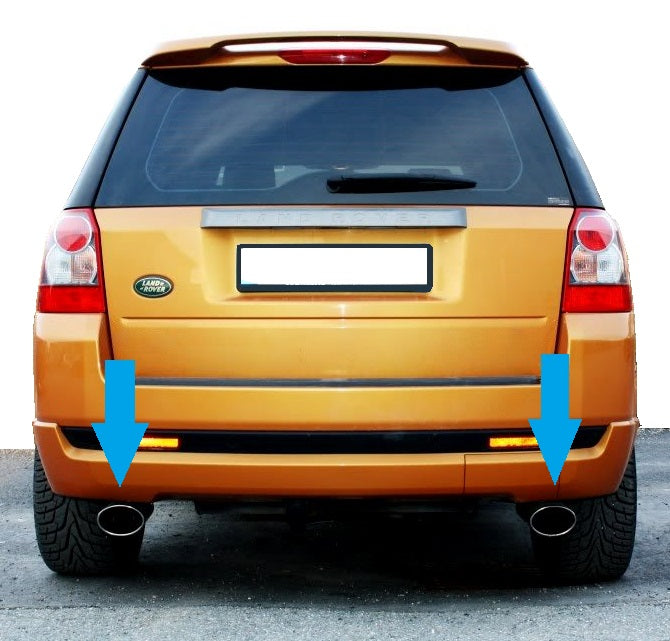 Exhaust tailpipe HST Style trim Stainless for Land Rover Freelander 2 PETROL (2pc) (Genuine)