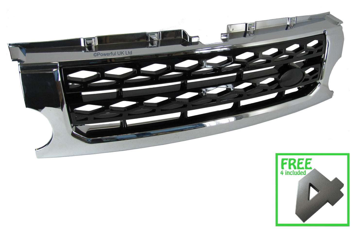 Front Grille for Land Rover Discovery 3 - Disco 4 look - Chrome / Black