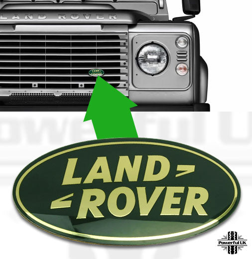 Genuine Front Grille Badge - Green & Gold - for Land Rover Defender