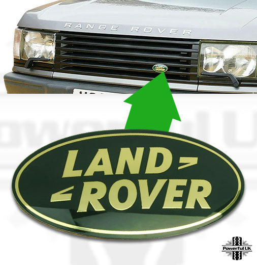 Genuine Front Grille Badge - Green & Gold - for Range Rover P38