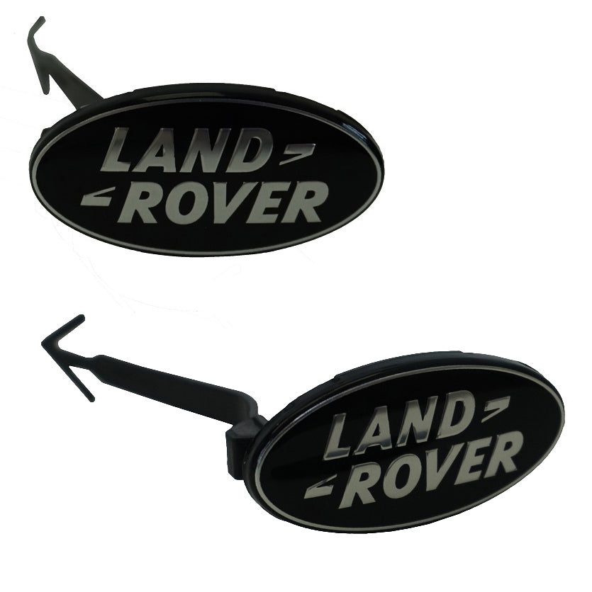 Interior Black & Silver Door Card Badges (pair) for Land Rover Discovery 3