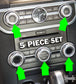 Interior Radio/Climate Control Button Covers (5 pc) - Silver - for Land Rover Discovery 4