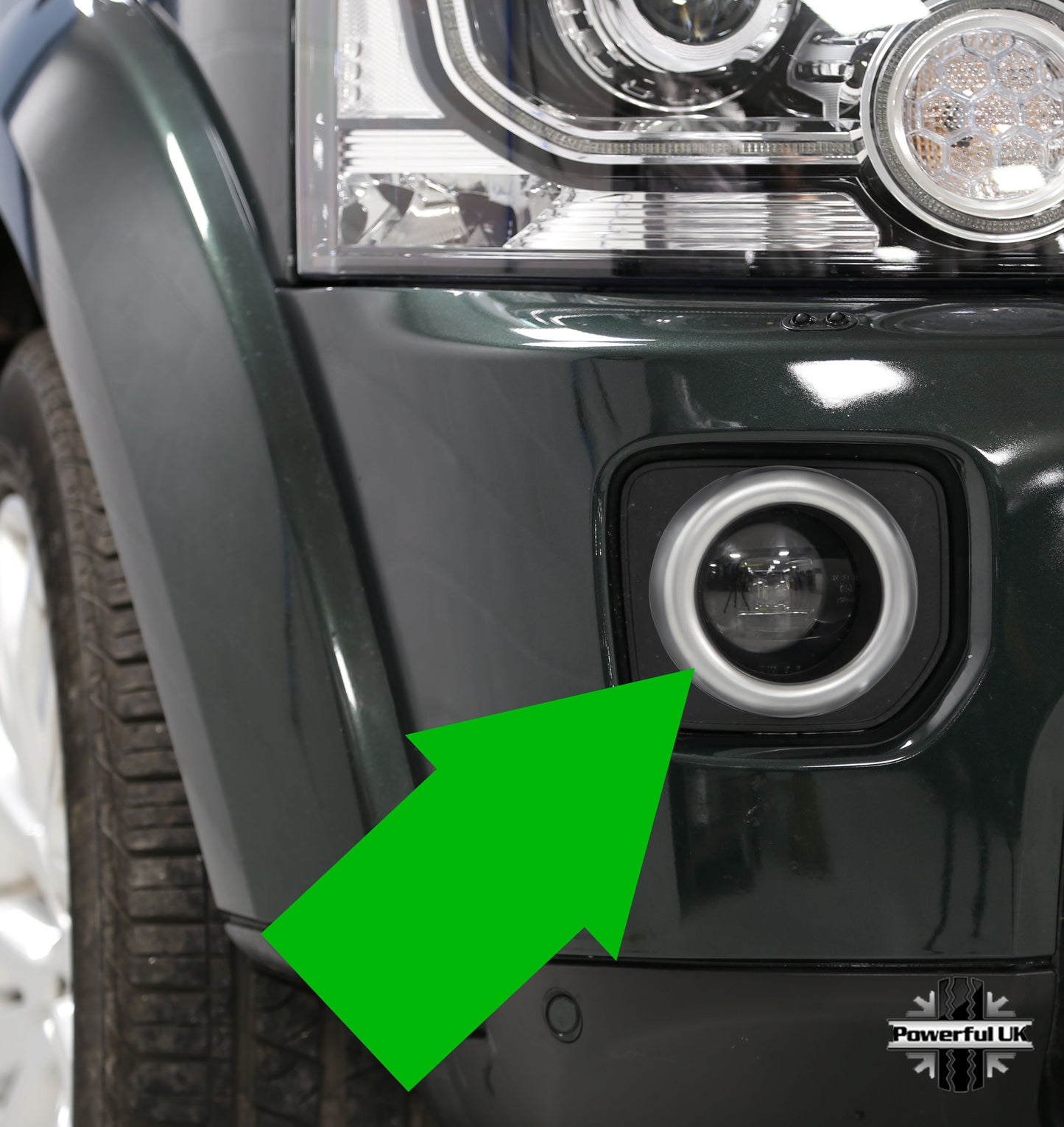 Front Bumper Fog Lamp Bezel covers - Silver - for Land Rover Discovery 4 2014-16
