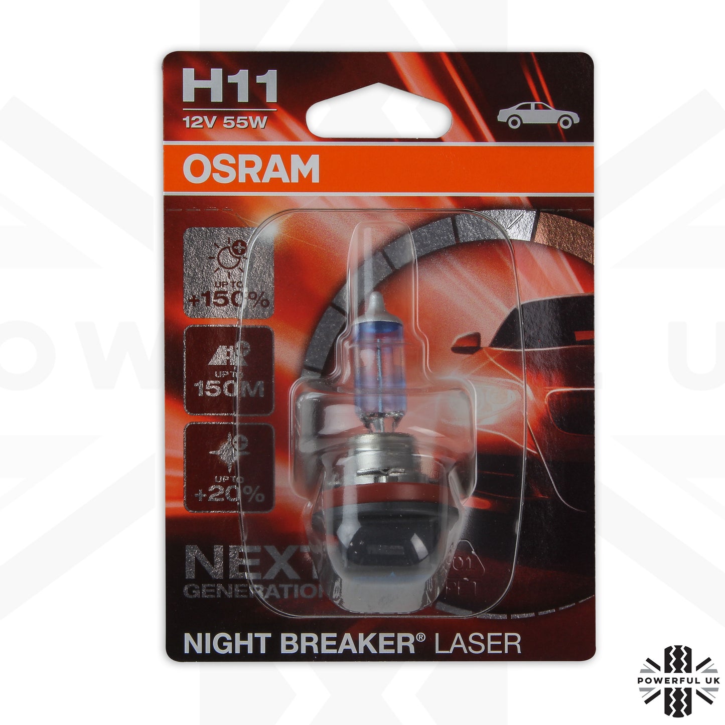 Osram' H11 Night Breaker Bulbs for Range Rover Sport L320 Front Fog Lights (Pair)