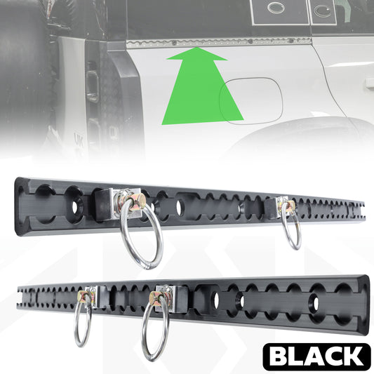 Black Anodised Utility Side Rail for Land Rover Defender L663 110 - Pair