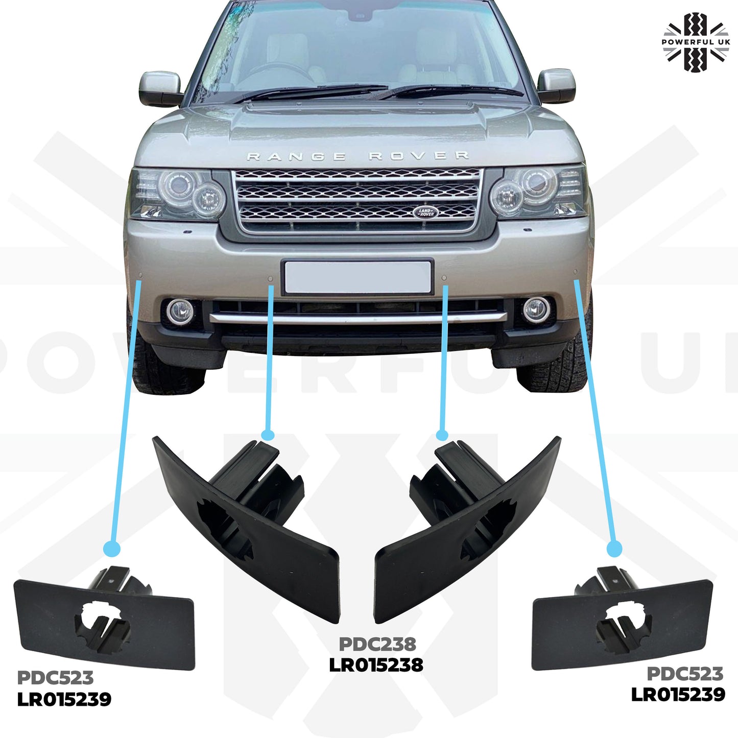 Genuine Parking Sensor Holders for Front Bumper for Range Rover L322 - Pair
