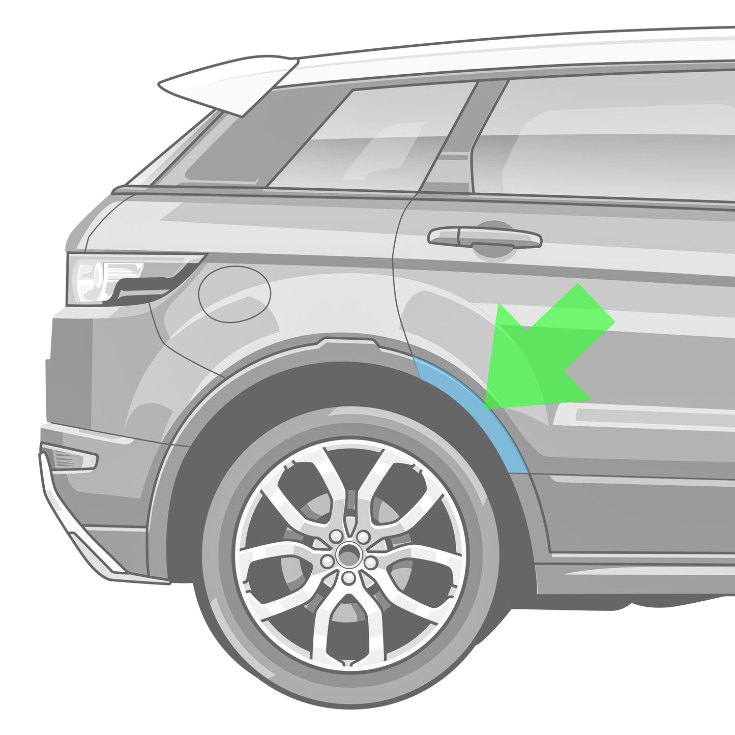 Rear Wheel Arch Trim (Small Section) for Range Rover Evoque 1 (2011-18) - RIGHT