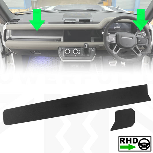 Aluminium Dashboard Fascia Panel Kit for Land Rover Defender L663 (RHD) - Textured Black