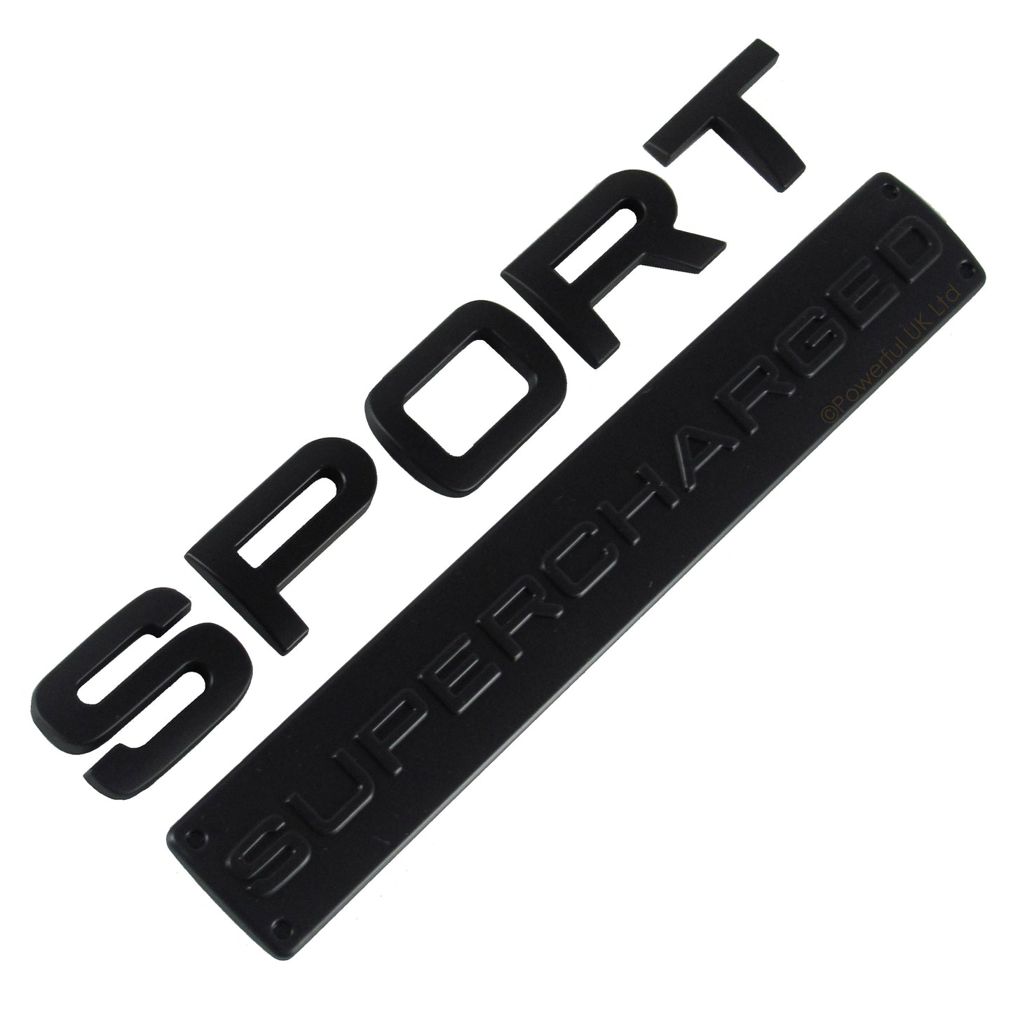 Matt Black Supercharged & Sport tailgate badge for Range Rover - Matt Black