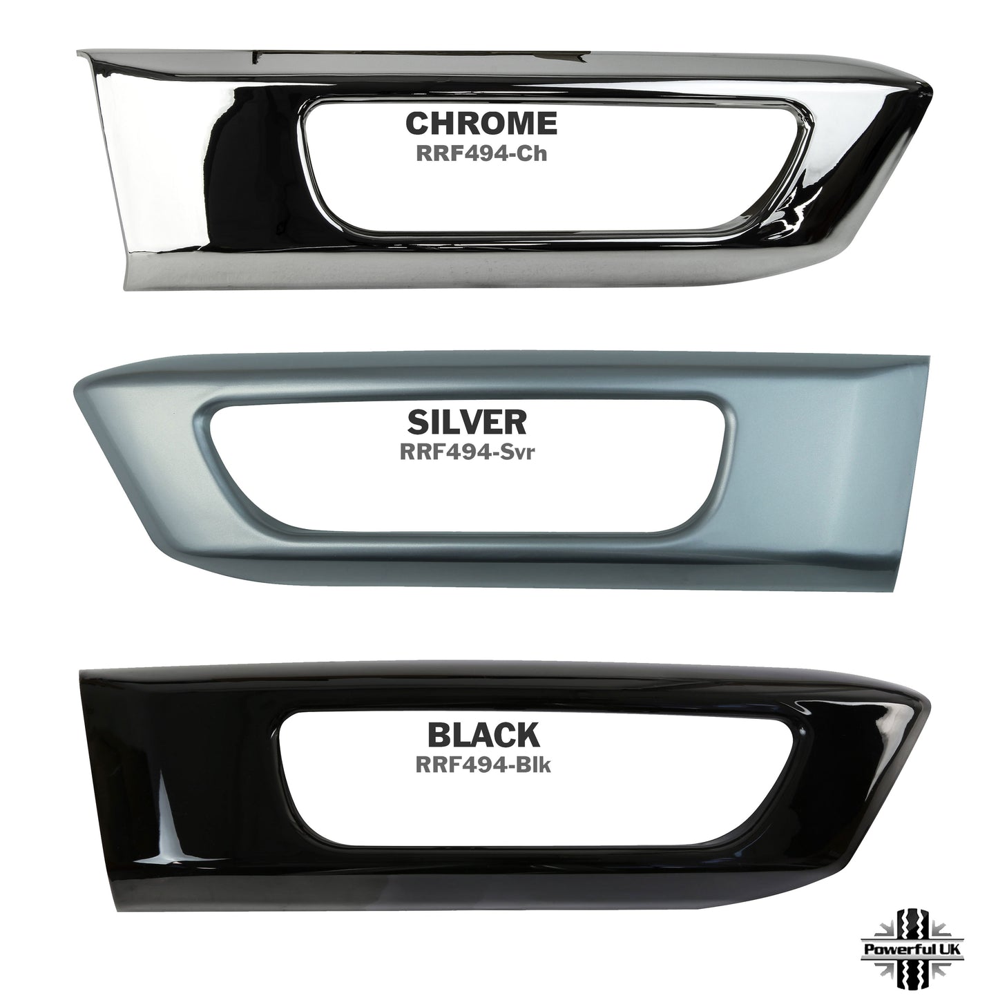 Silver Black Fog Lamp Surrounds for Range Rover Sport L494 2014-17