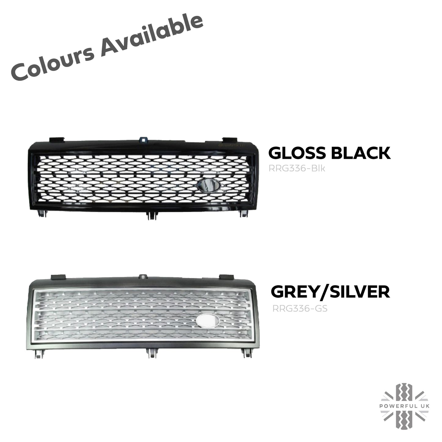 Supercharged Look Grille (Square Type) - Grey & Silver for Range Rover L322