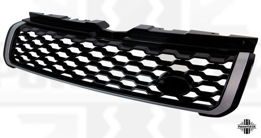 Front Grille - 2016 "Autobiography Style" - Gloss Black & Silver for Range Rover Evoque