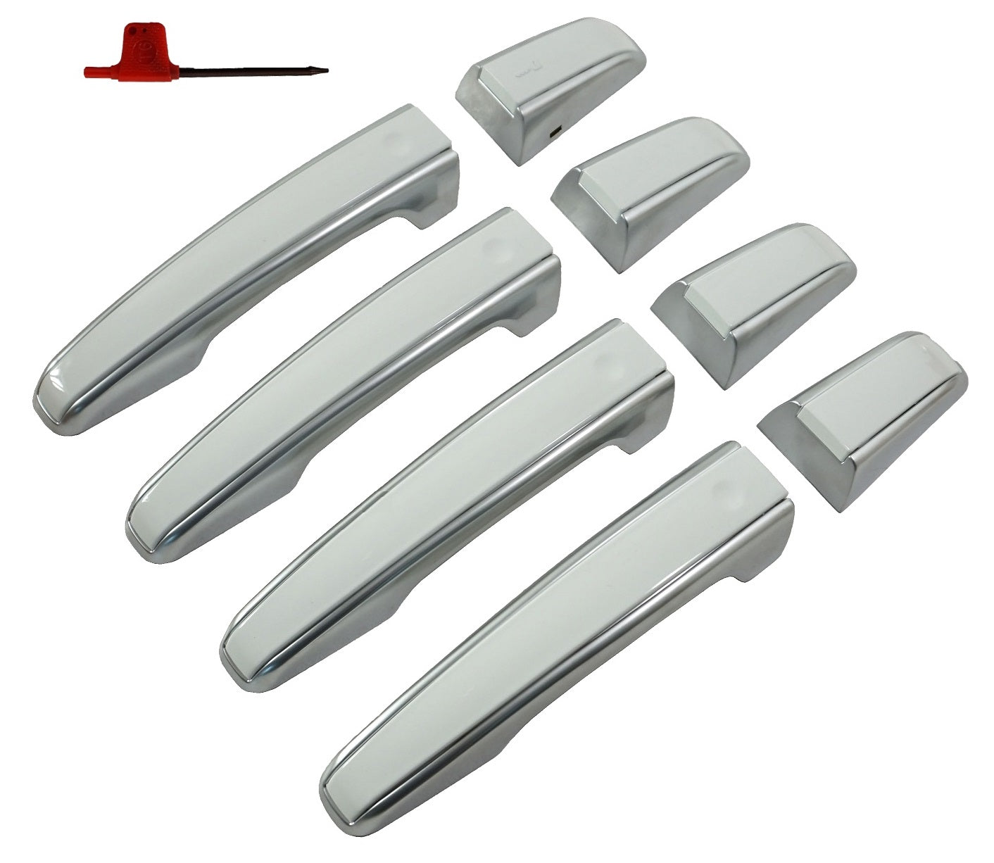 Door Handle Skins in White+Silver for Range Rover Evoque