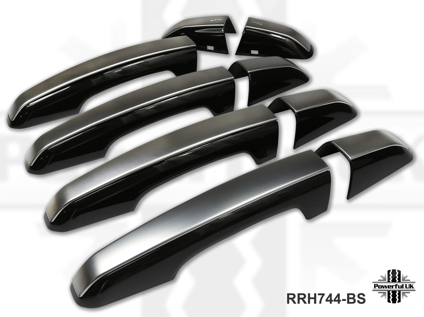 2pc "Autobiography Style" Door Handle Covers for Range Rover Evoque L538 - Black/Silver