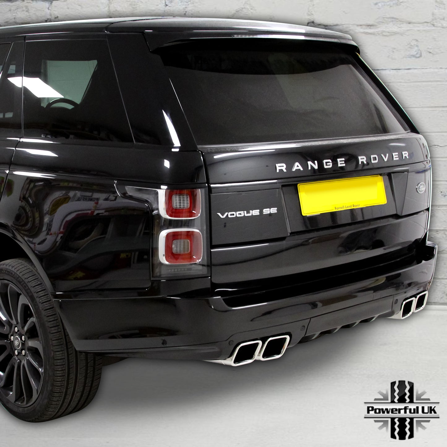 Rear Bumper Quad Exhaust Tips "SVO Style" for Range Rover L405 - Stainless Steel