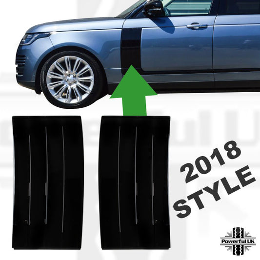 Facelift Style (4 Slats) Side Vents - Gloss Black for Range Rover L405 2018