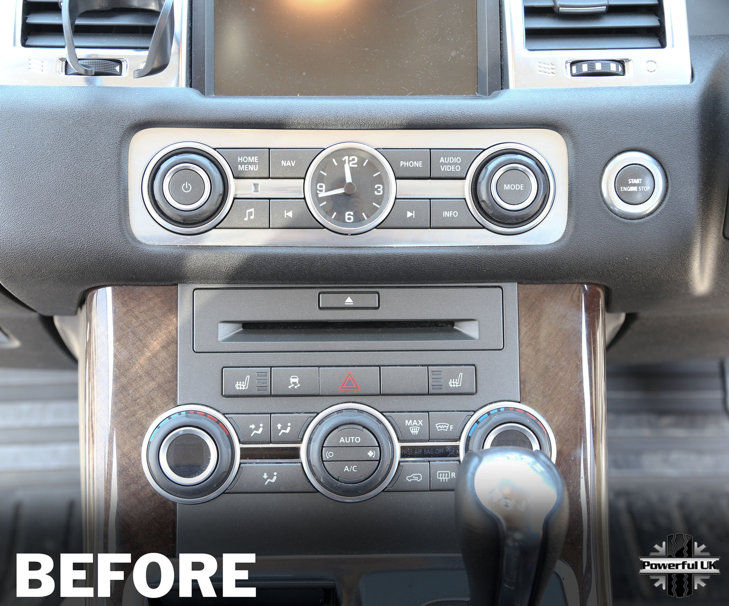 Interior Radio/Climate Control Button Covers (5 pc) - Silver - for Range Rover Sport 2010