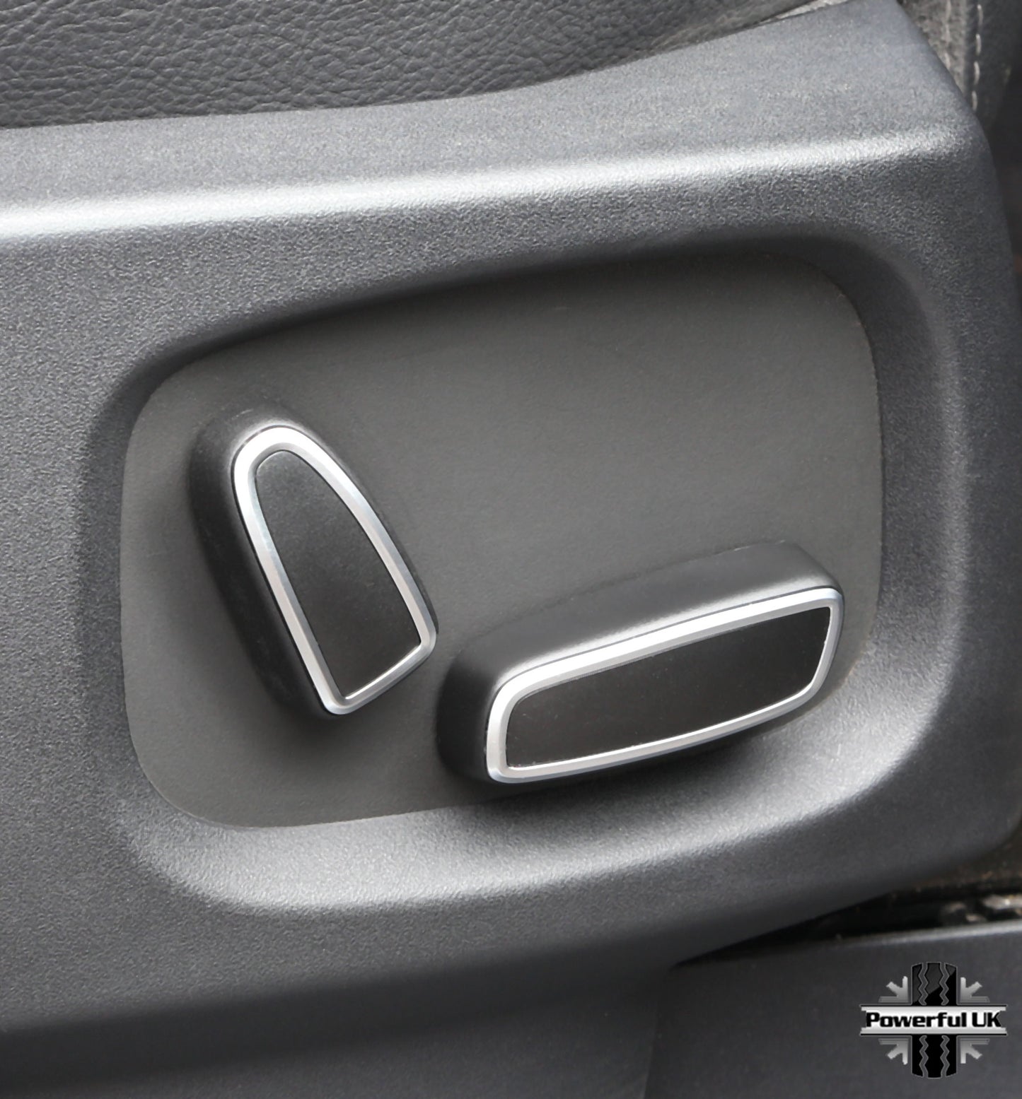 Interior Seat Button Covers (4 pc) - Silver & Black for Range rover Sport