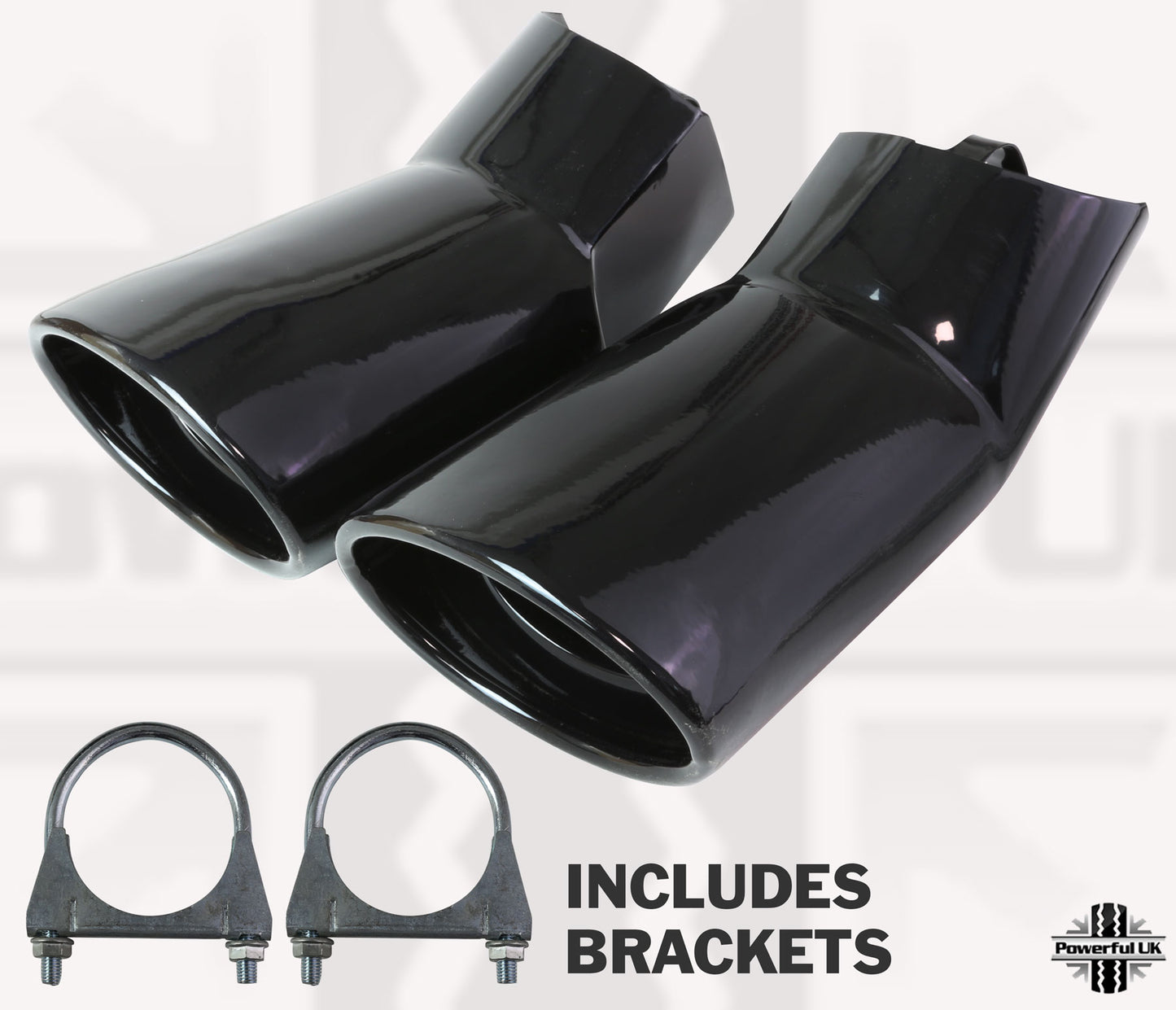 Twin Exhaust Tailpipes for Range Rover Sport L320 - Diesel Models - Black