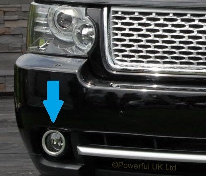 Front Bumper Fog Lamp Surrounds for Range Rover L322 2010 - Silver & Black