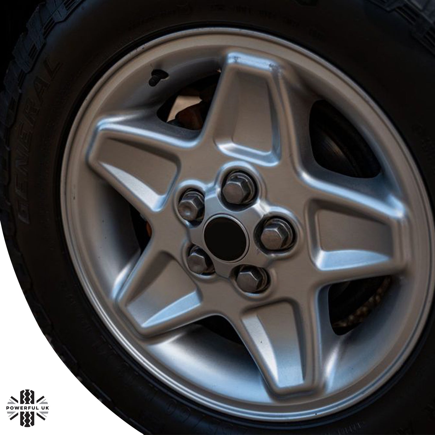 Black Alloy Wheel Nuts 5pc kit for Range Rover Classic - Alloy wheel type