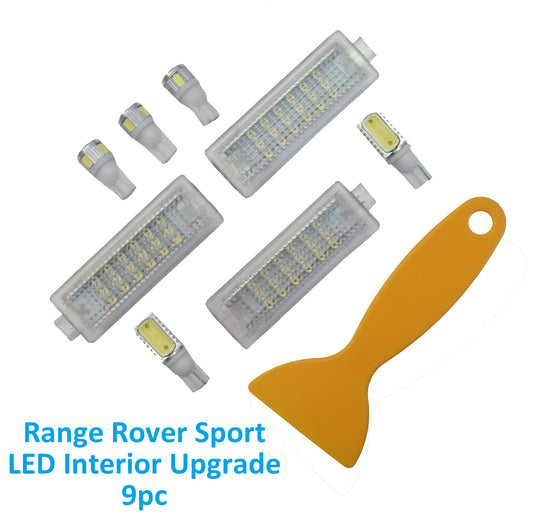 Full LED White Interior Light Kit for Range Rover Sport (9pc) 2005-2013