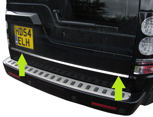 "Satin" Stainless Lower Tailgate Trim Strip for Land Rover Discovery 3 & 4