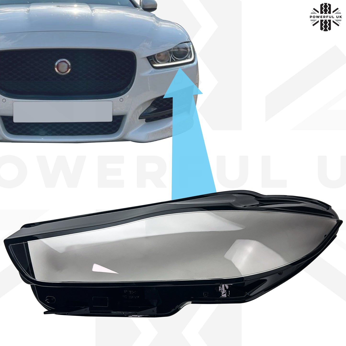 Replacement Headlight Lens for Jaguar XE 2015-19 - LH
