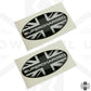 Supercharged Union Jack Oval Badge Sticker - Small (pair)