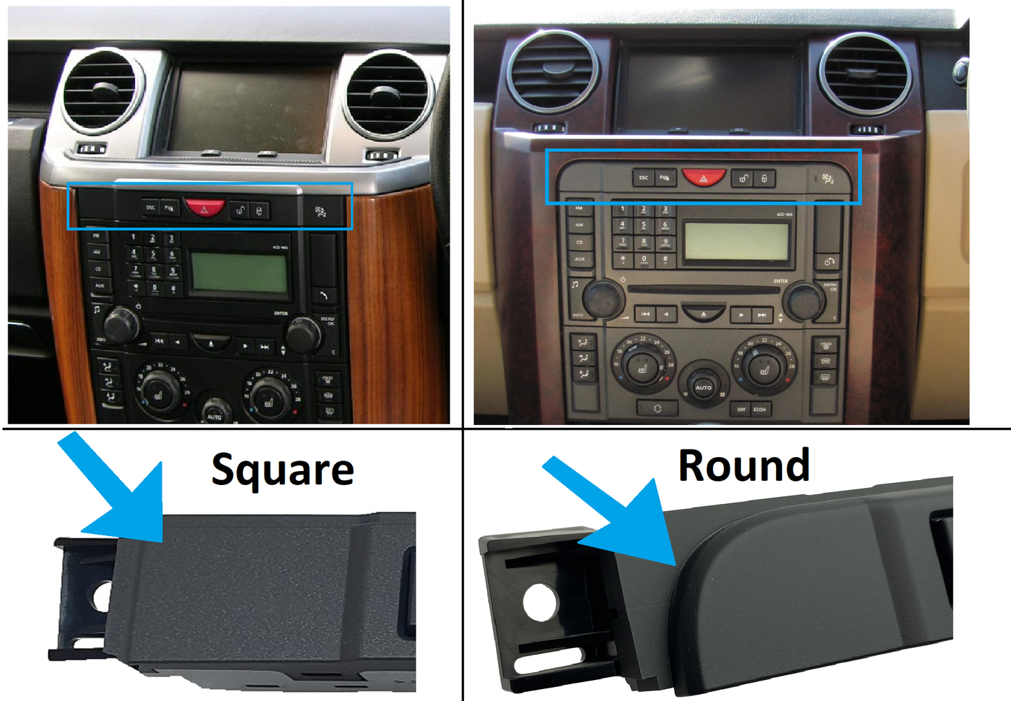 Hazard Warning Switch Panel for Land Rover Discovery 3 - Bare