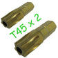 Torx T45 / TX45 Star Pin Screwdriver Security Bit - 2 PK (Star & Pin)