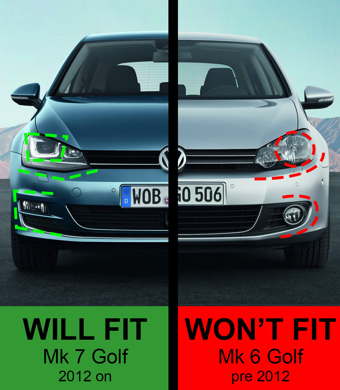 VW Golf Mk 7 LED 'Sweeping' Wing Mirror Indicators - Pair