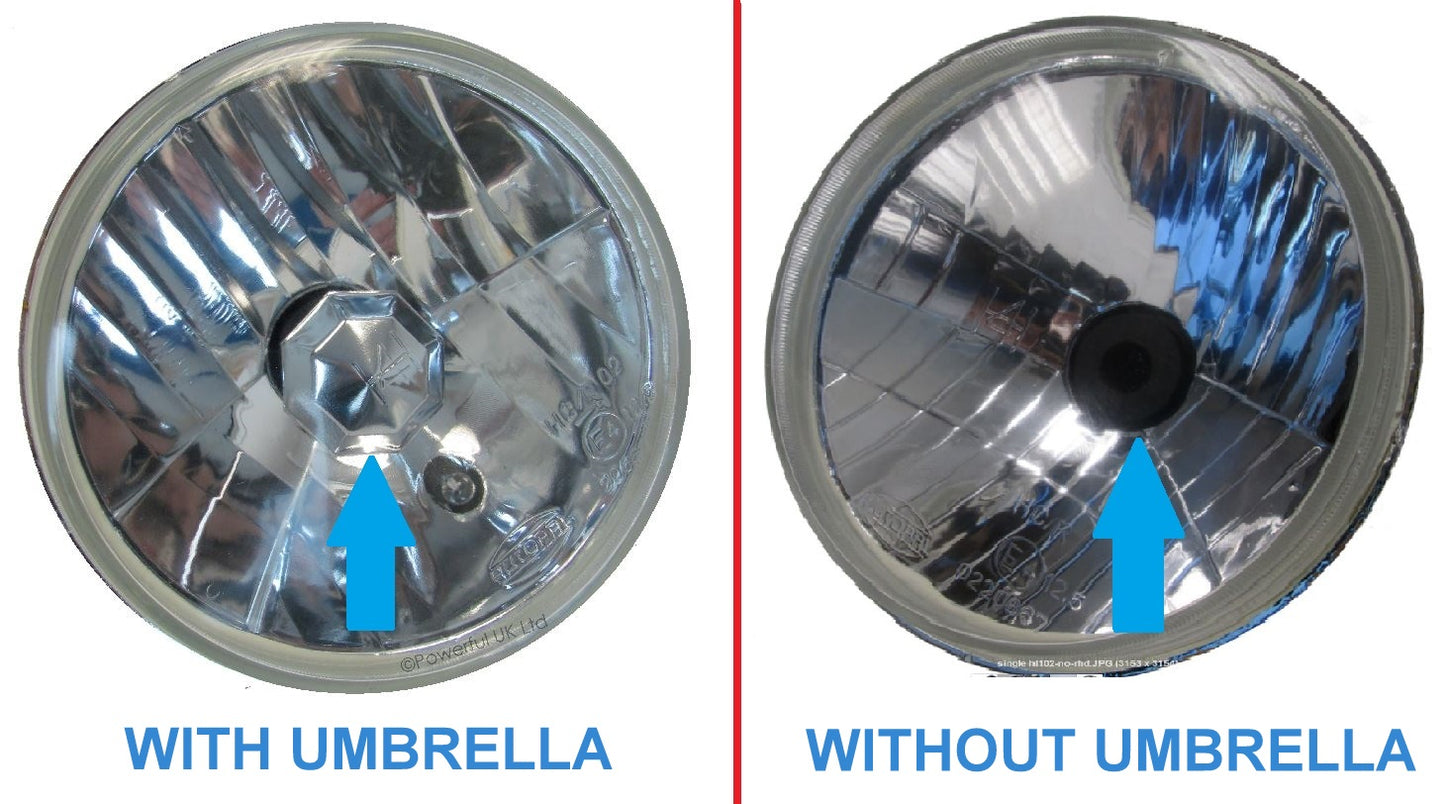 Classic Mini Full Crystal Headlight Upgrade kit (Lamps + Bowls + Bulbs ) - RHD