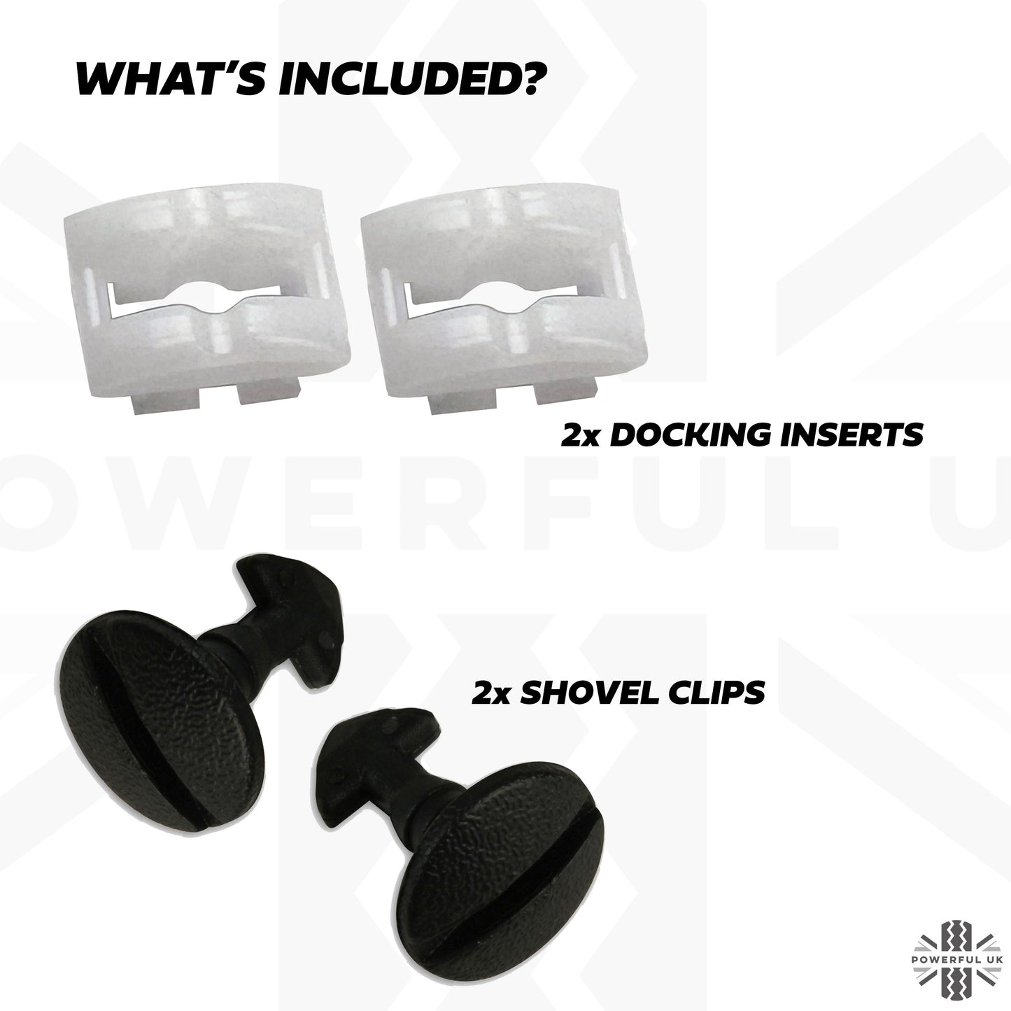 Rear Tow Eye Cover Fitting Clips + Docking Inserts for Land Rover Discovery 3 & 4