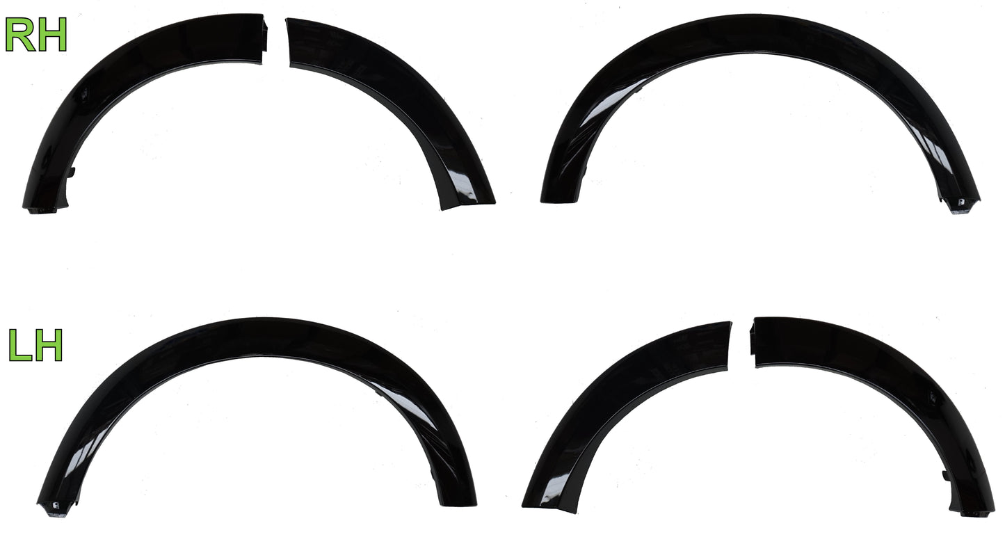Wheel Arch / Door Plastic Mouldings 6 pc kit - Gloss Black - for Land Rover Discovery 4
