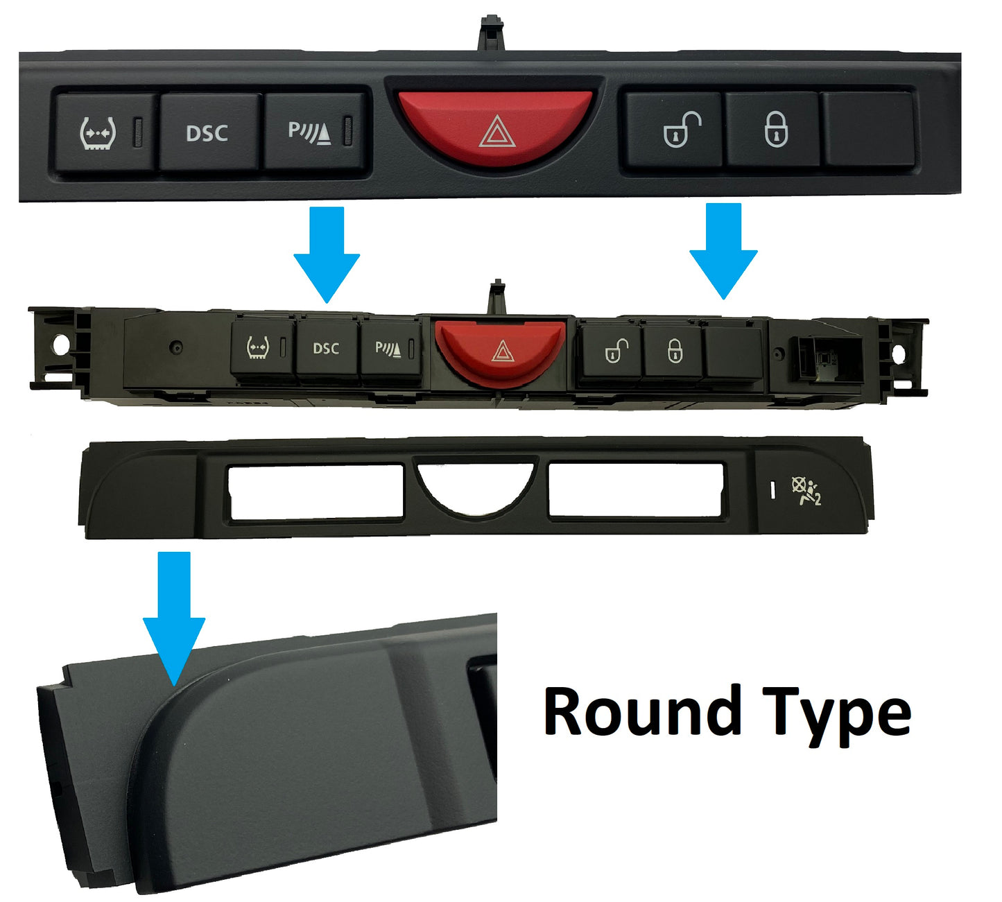Hazard Warning Switch Panel for Land Rover Discovery 3 YUL501320