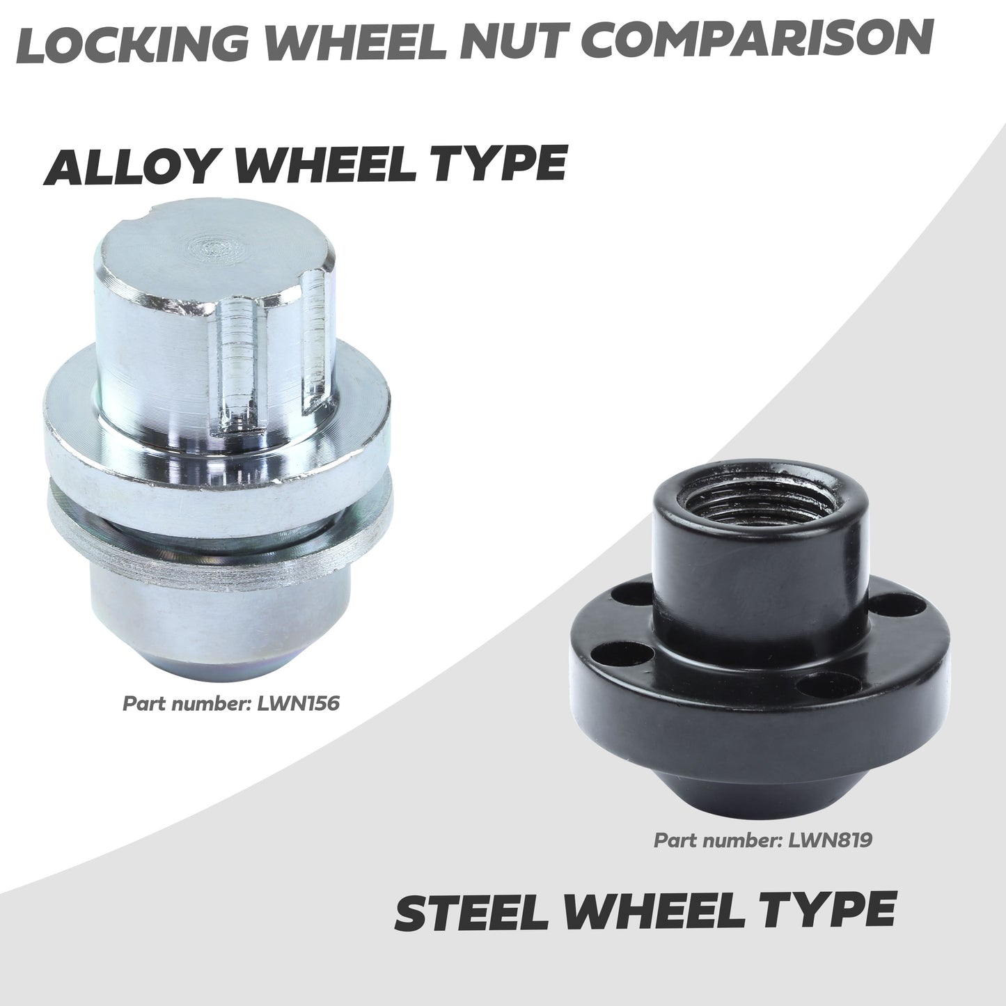 Locking Wheel Nut Kit for Range Rover Classic Alloy Wheels - Silver