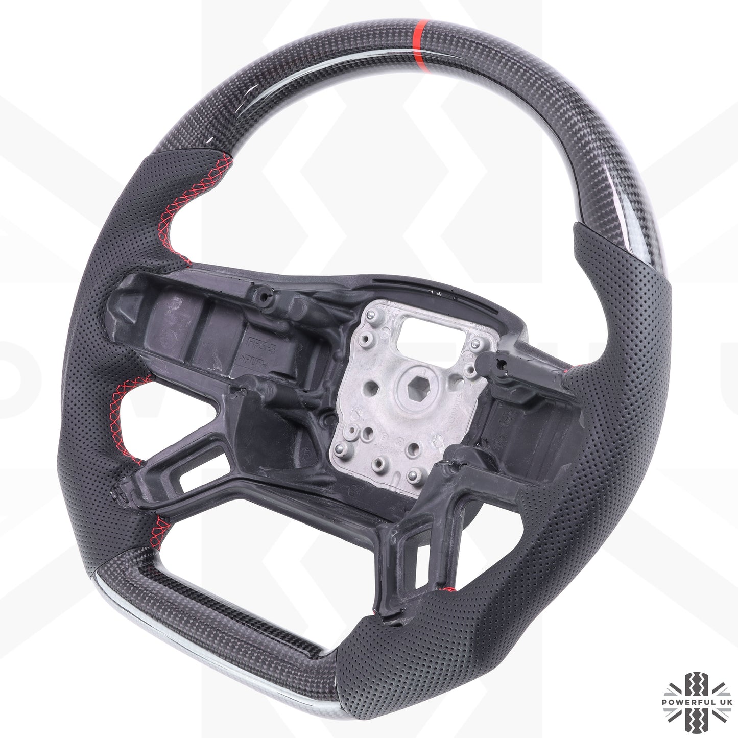 Steering Wheel for Land Rover Defender L663 - Carbon Fibre + Red Stitch