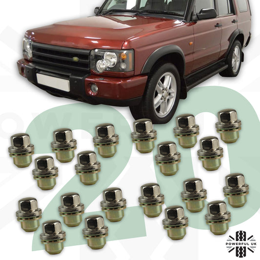 Wheel nut kit 20pc to Fit Land Rover Discovery 2 alloy 18 19"  Sloped bolt TD5