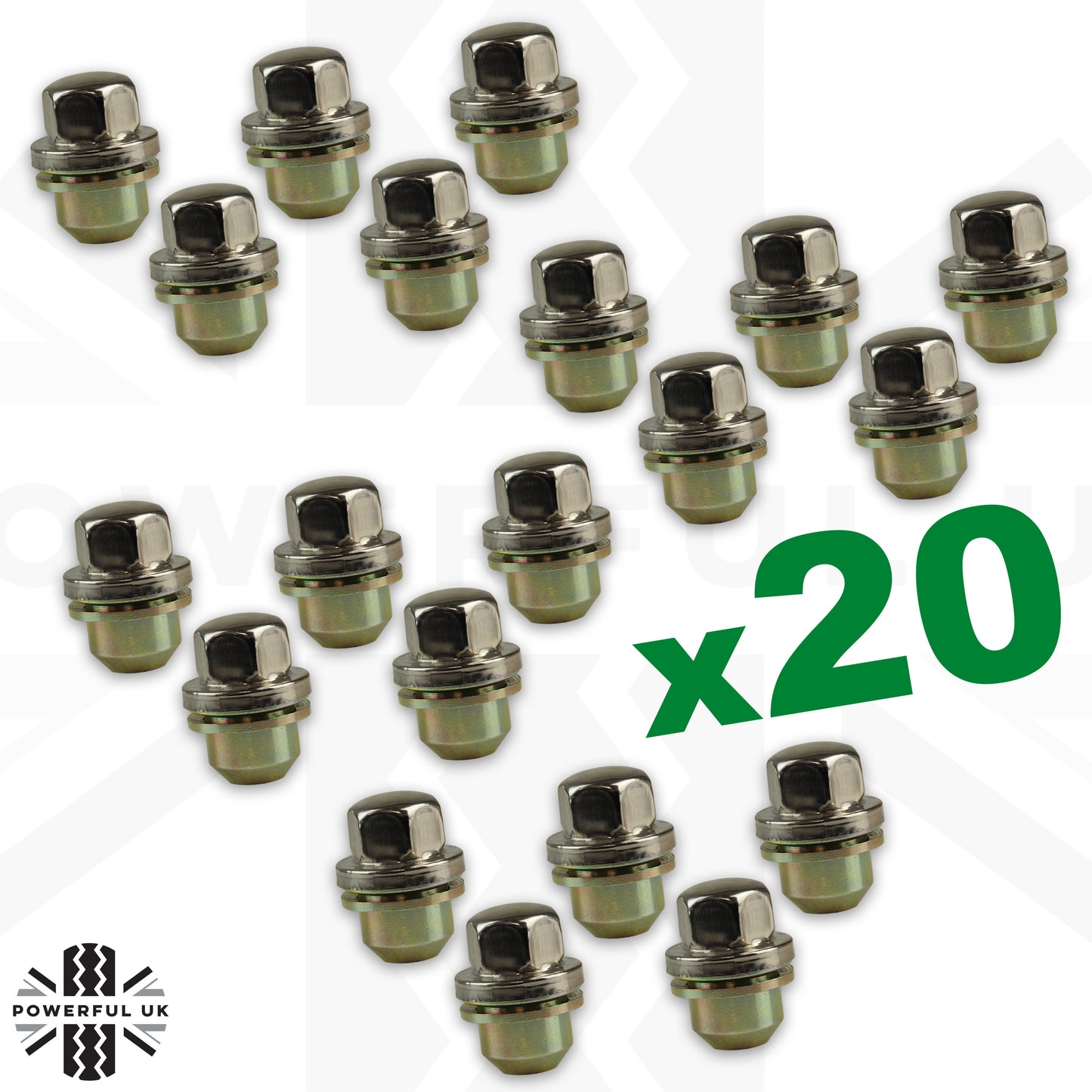 Wheel nut kit 20pc to Fit Land Rover Discovery 2 alloy 18 19"  Sloped bolt TD5
