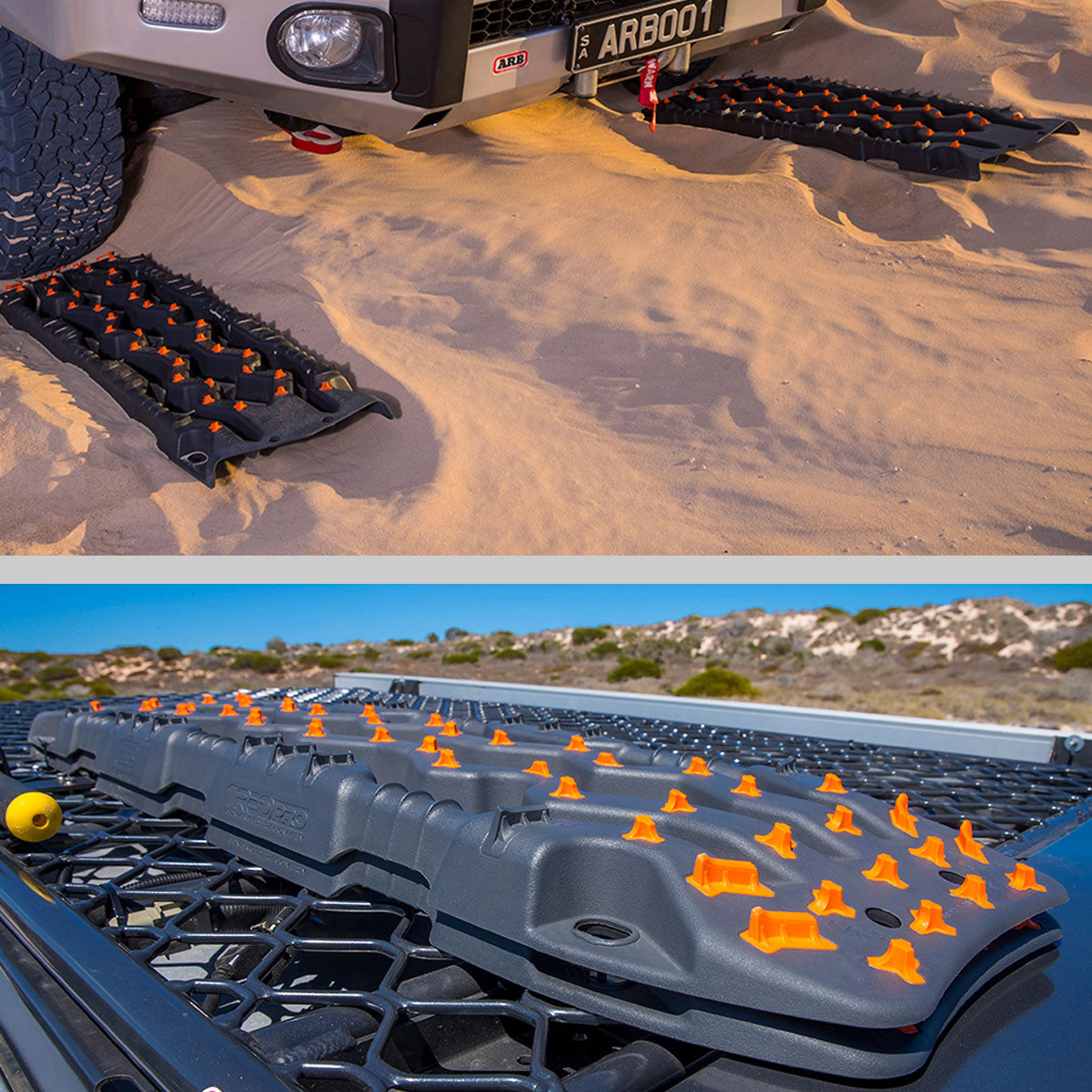 ARB x TRED PRO Recovery Boards in Grey & Orange - Twin Pack