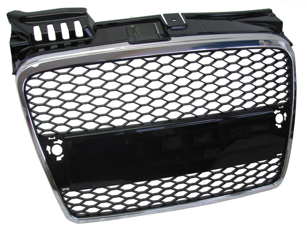 RS4 style front grille - Chrome & Black - for Audi A4