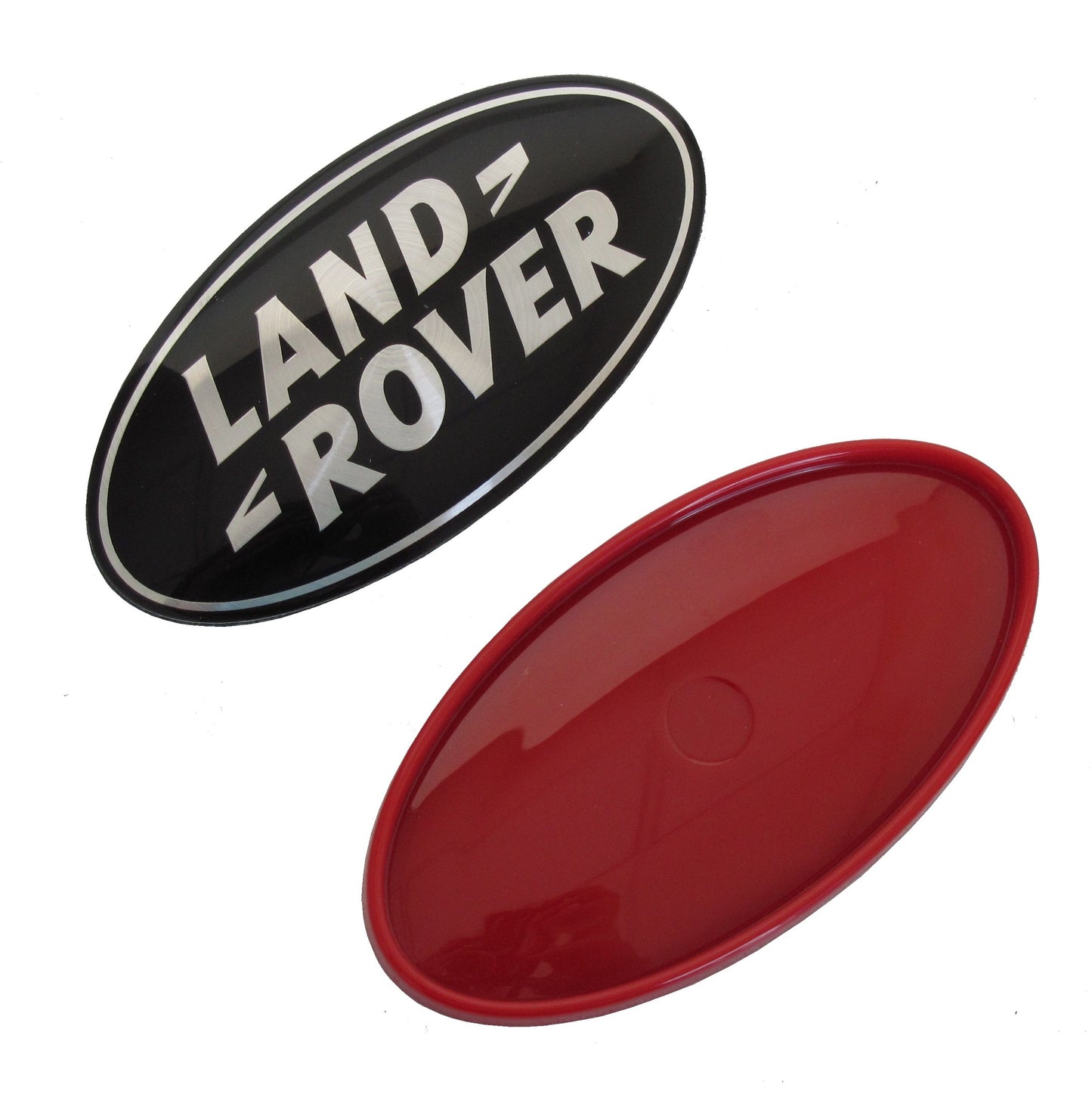 Black & Silver Badge on Red Plinth for Range Rover Sport