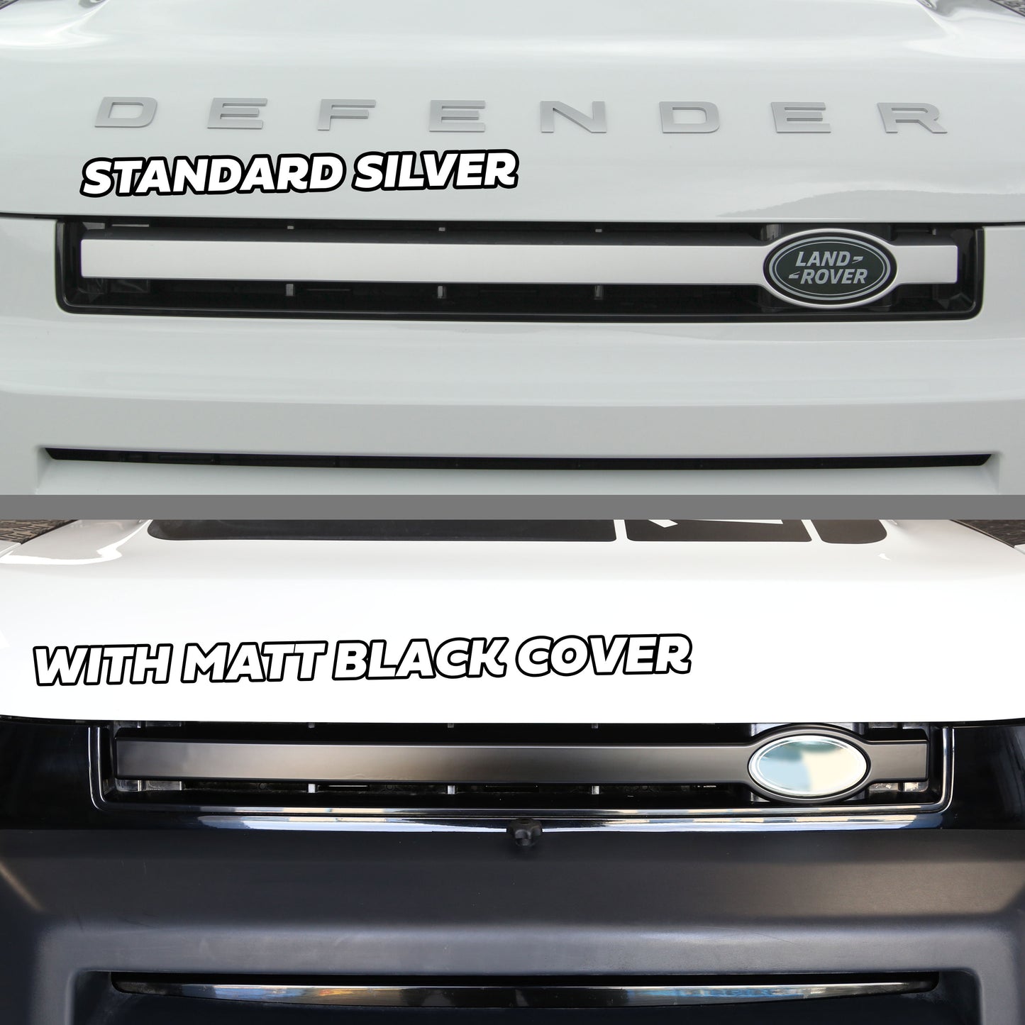 Front Grille Bar Cover for Land Rover Defender L663 - Matt Black