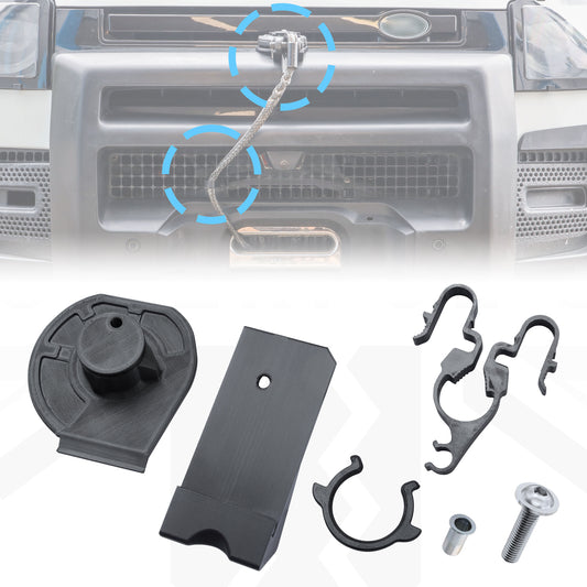 Winch Holder & Cable Tidy Kit for Land Rover Defender L663 - All Black