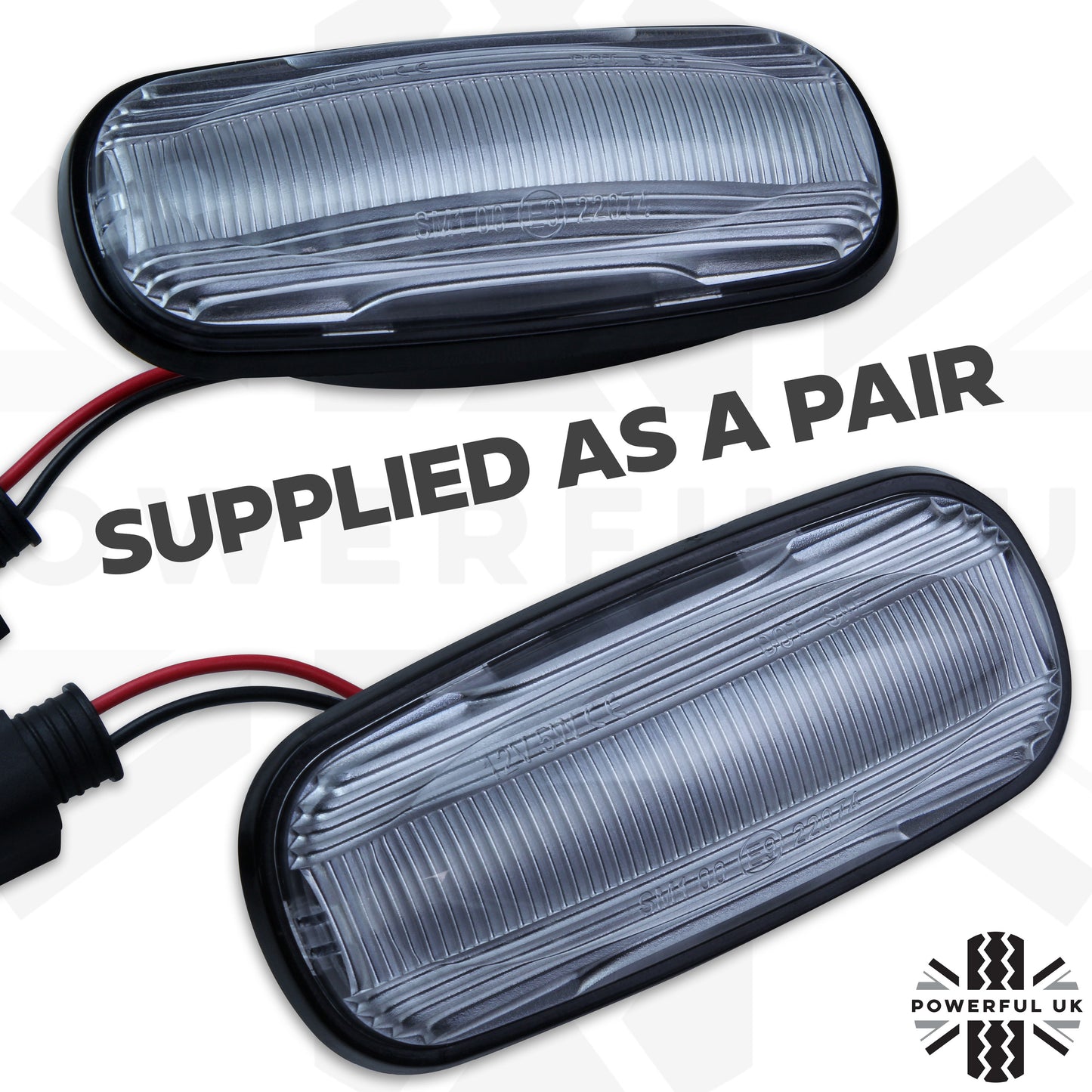 Side Repeaters (Pair) - LED - Clear - Dynamic Sweep for Land Rover Defender