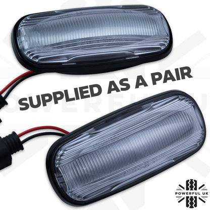 Side Repeaters (Pair) - LED - Clear - Dynamic Sweep for Land Rover Defender