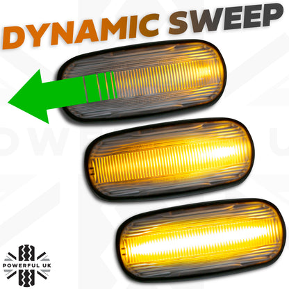 Side Repeaters (Pair) - LED - Clear - Dynamic Sweep for Land Rover Defender
