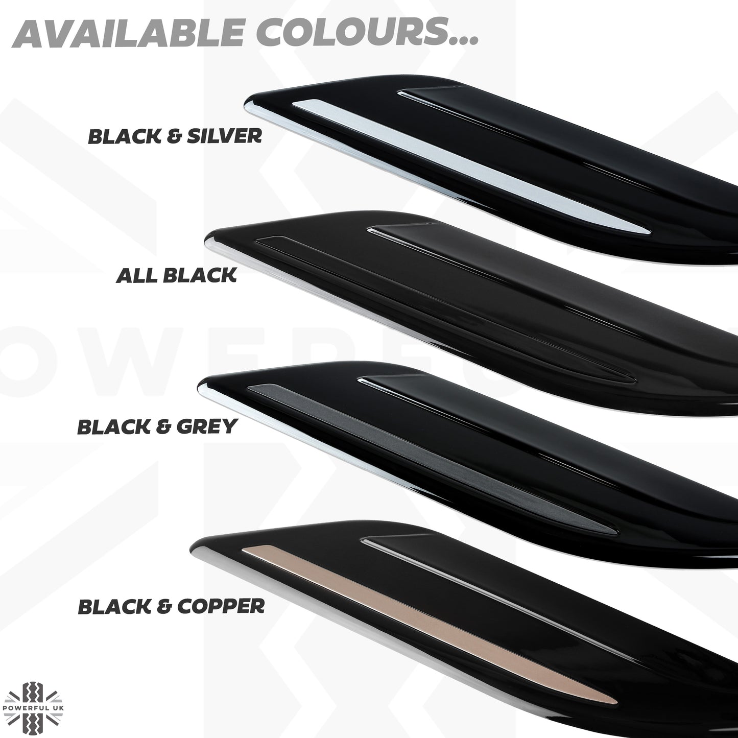 Dummy Bonnet Vents (Type 2) - 'All Gloss Black' for Range Rover Evoque 1 (2011-18)