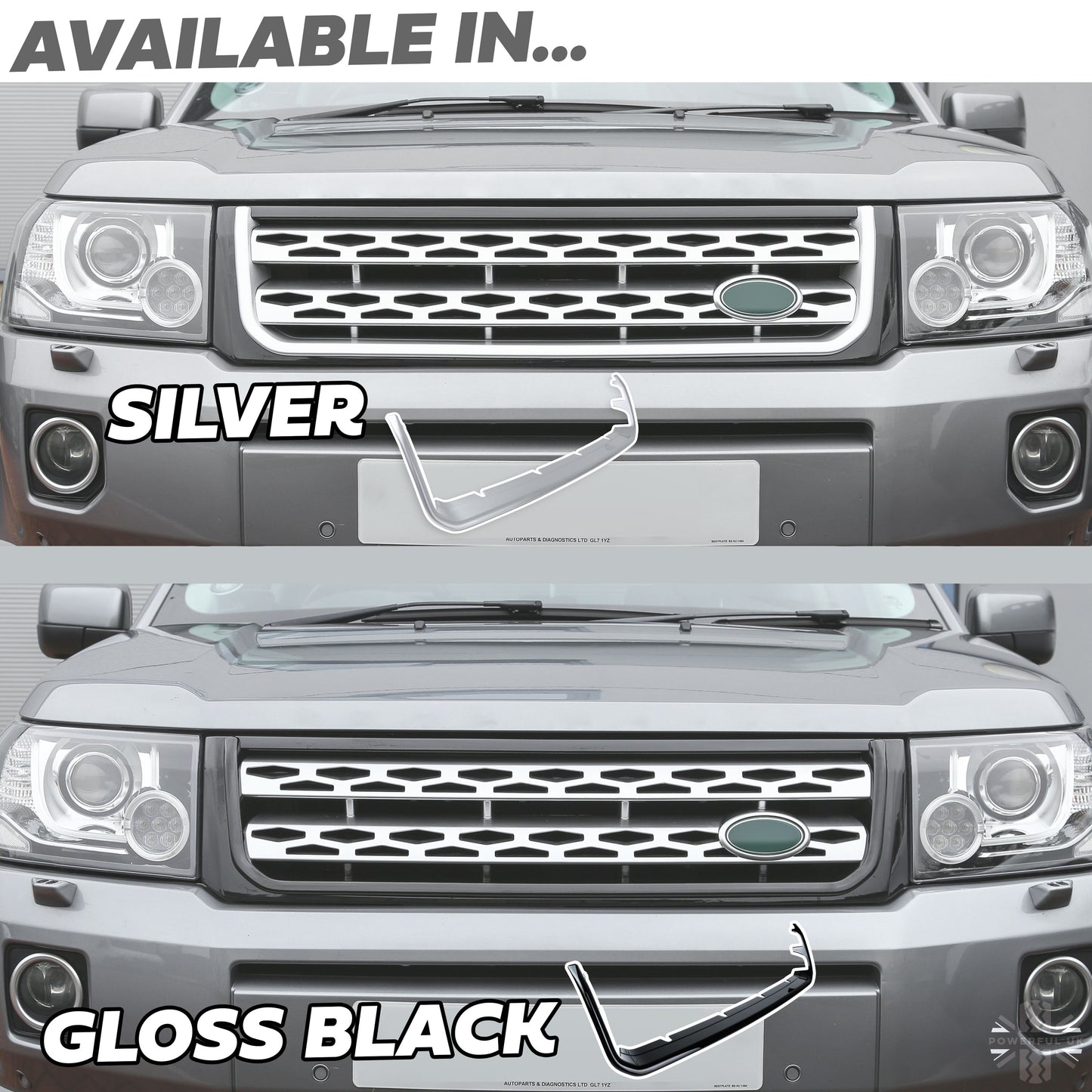 Front Grille Cover Trim for Land Rover Freelander 2 (2012+) - Black